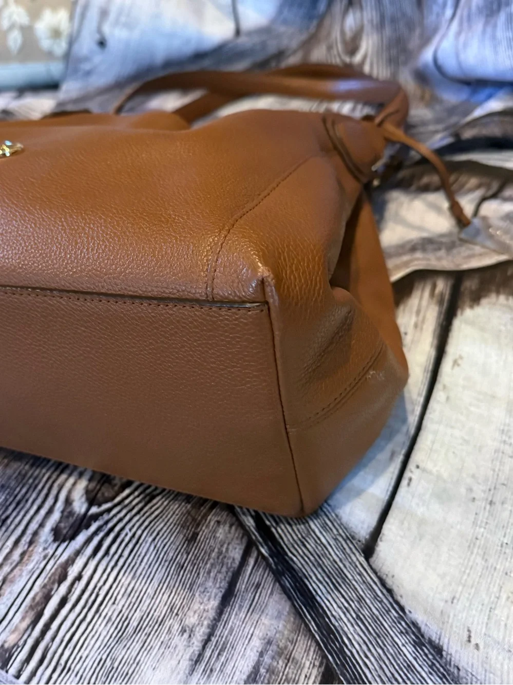 COACH Edie 31 Brown Leather Shoulder Tote